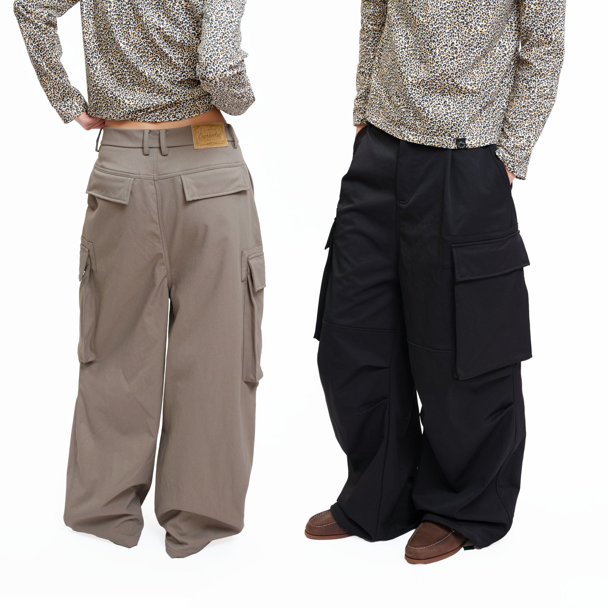 CASHHOOKED CLOTH 25AW 双色基础打褶薄绒大口袋休闲潮流工装裤