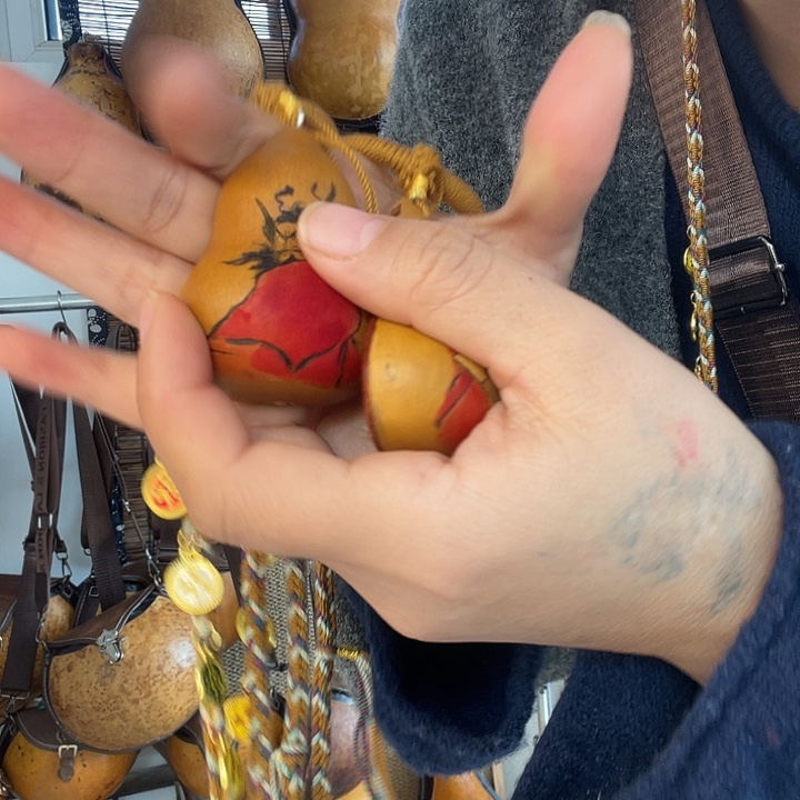 唐***角香榧木葫芦脖挂葫芦