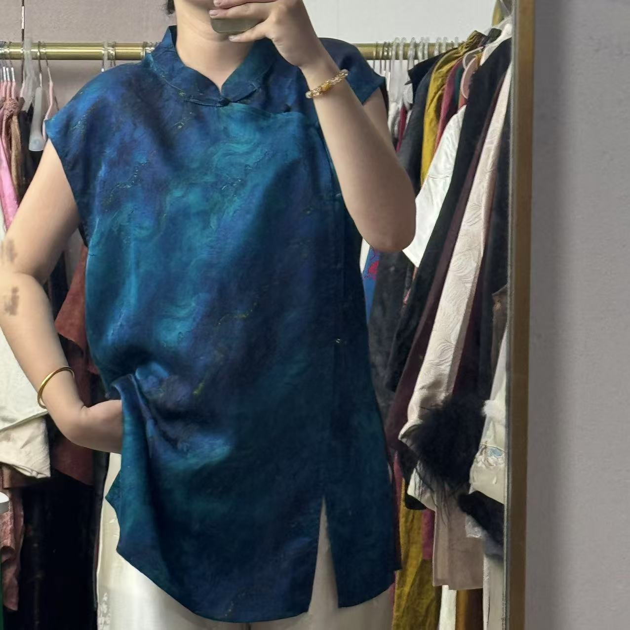 100桑蚕丝！海洋之星长款奥黛