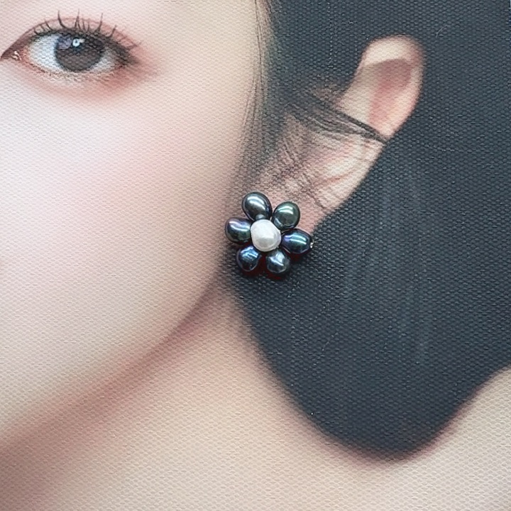 淡水珍珠发饰银S925镶嵌