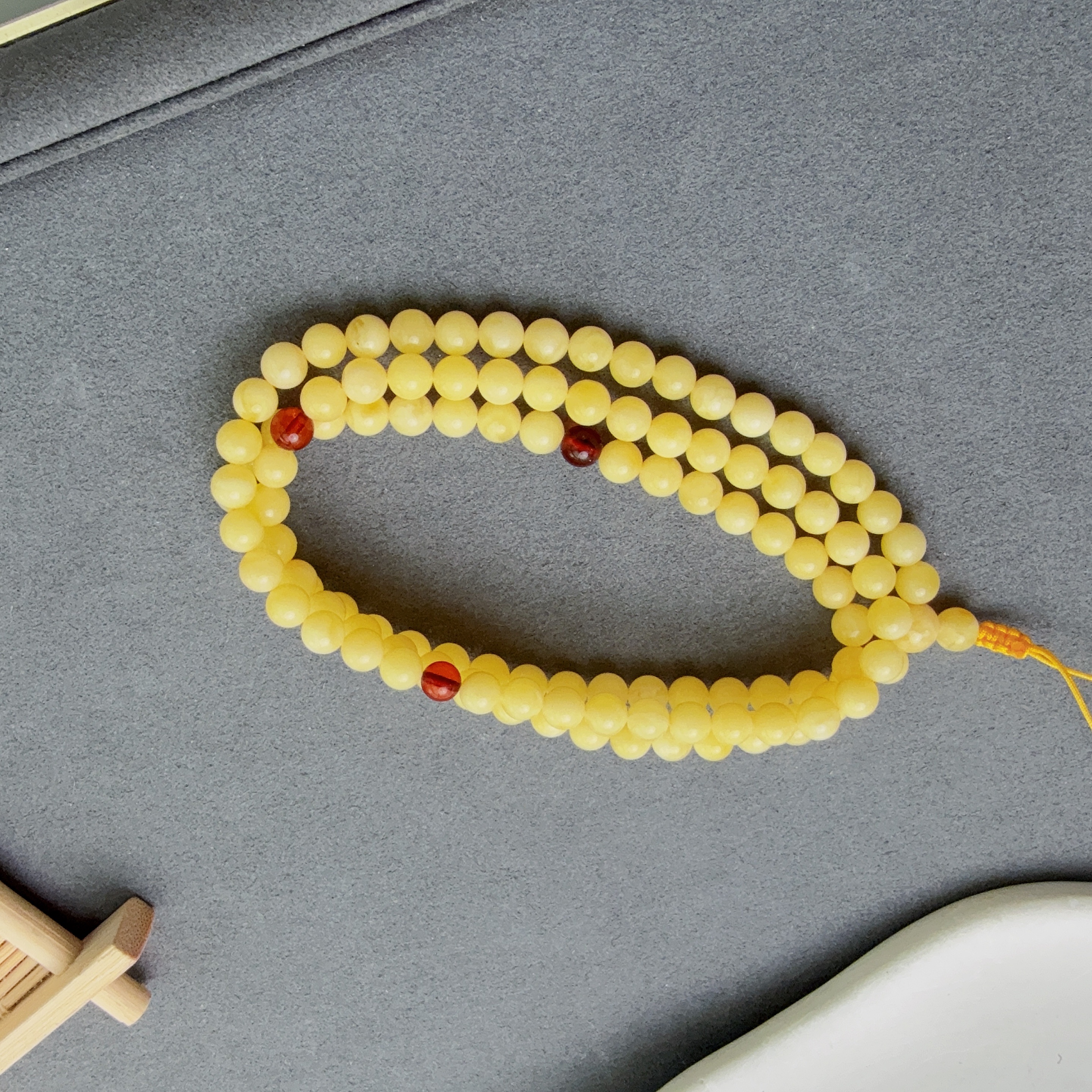 天然蜜蜡108颗圆珠项链5.5mm+