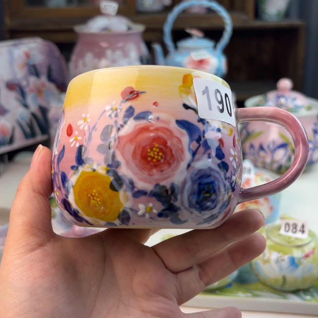 景德镇手绘高温釉下彩陶瓷茶具