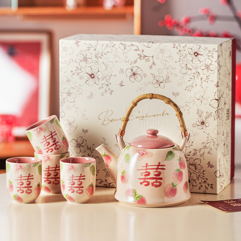 摩登主妇陶瓷茶壶套装结婚订婚新婚礼物家用2025新款茶杯子泡茶壶