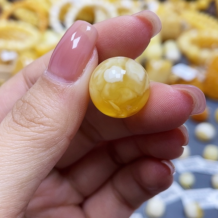 琥珀珠宝奇石未镶嵌单珠尺寸16.3mm