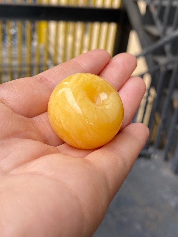 17.41精品焦皮料蜜蜡平安扣也可以当做厚墩子高端品质牛货设计款