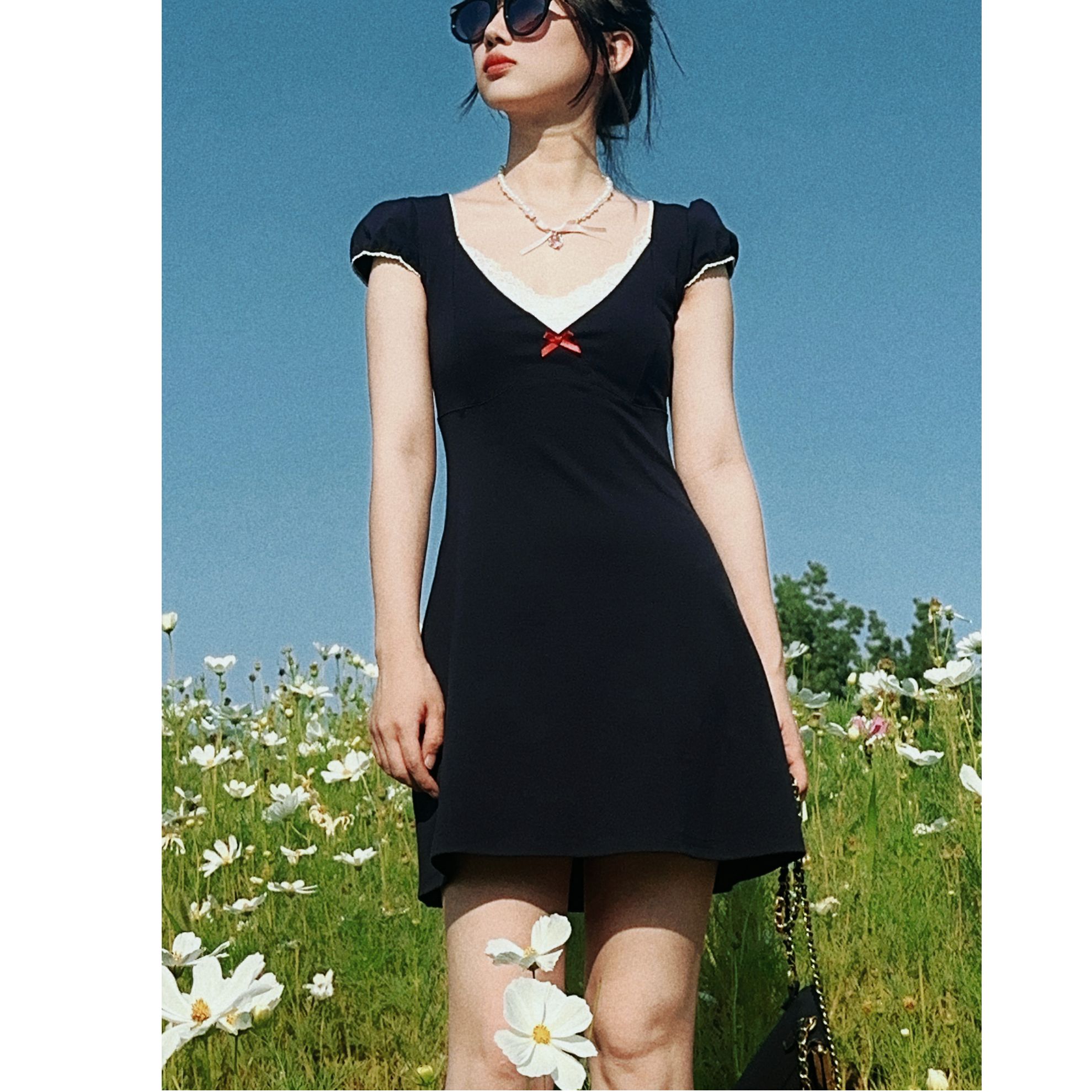 翎绯/co&sheng重生小个子夏季新款连衣裙时尚洋气衣服女短款法式