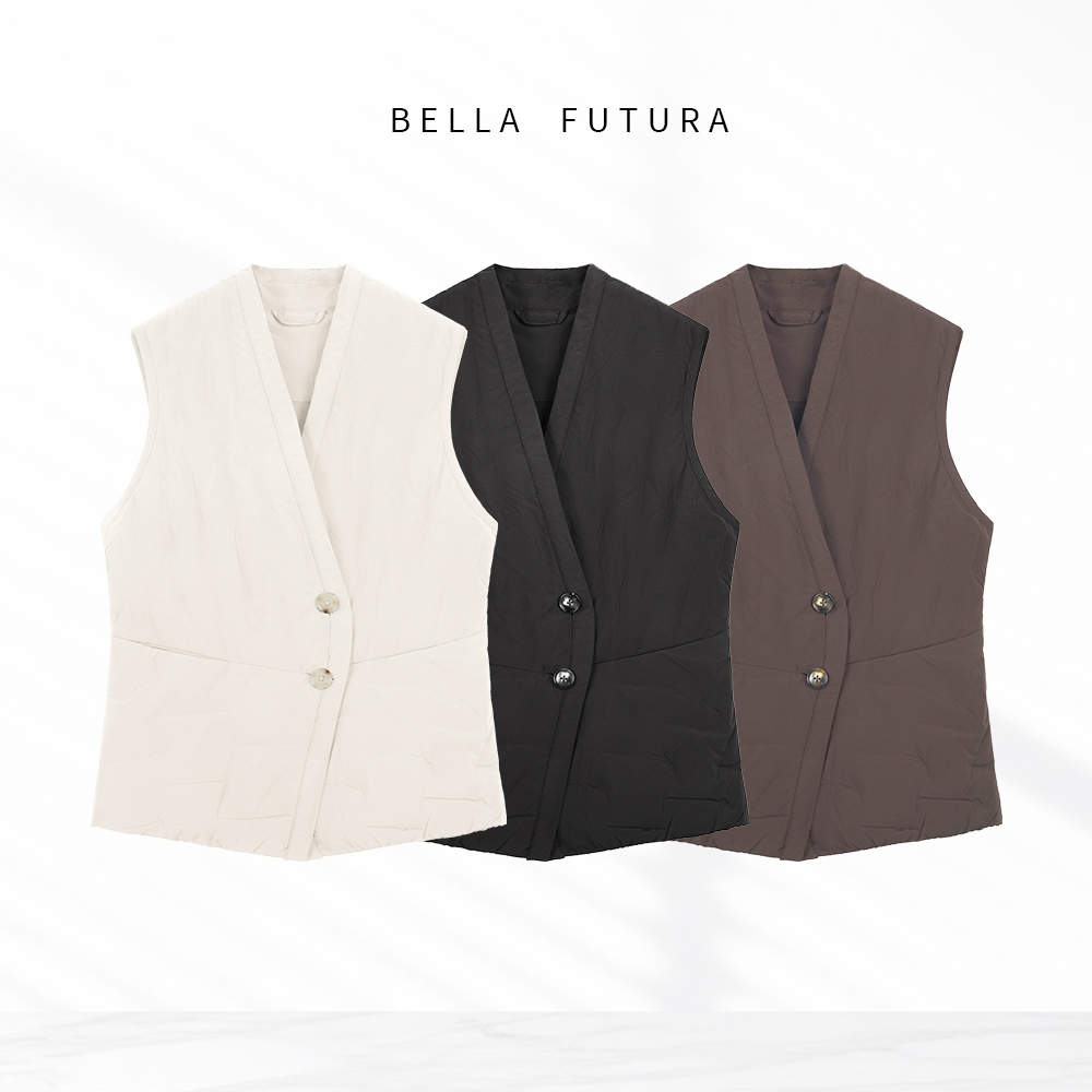 Bella Futura V领鹅绒马甲冬季内搭保暖羽绒服背心-A2501033