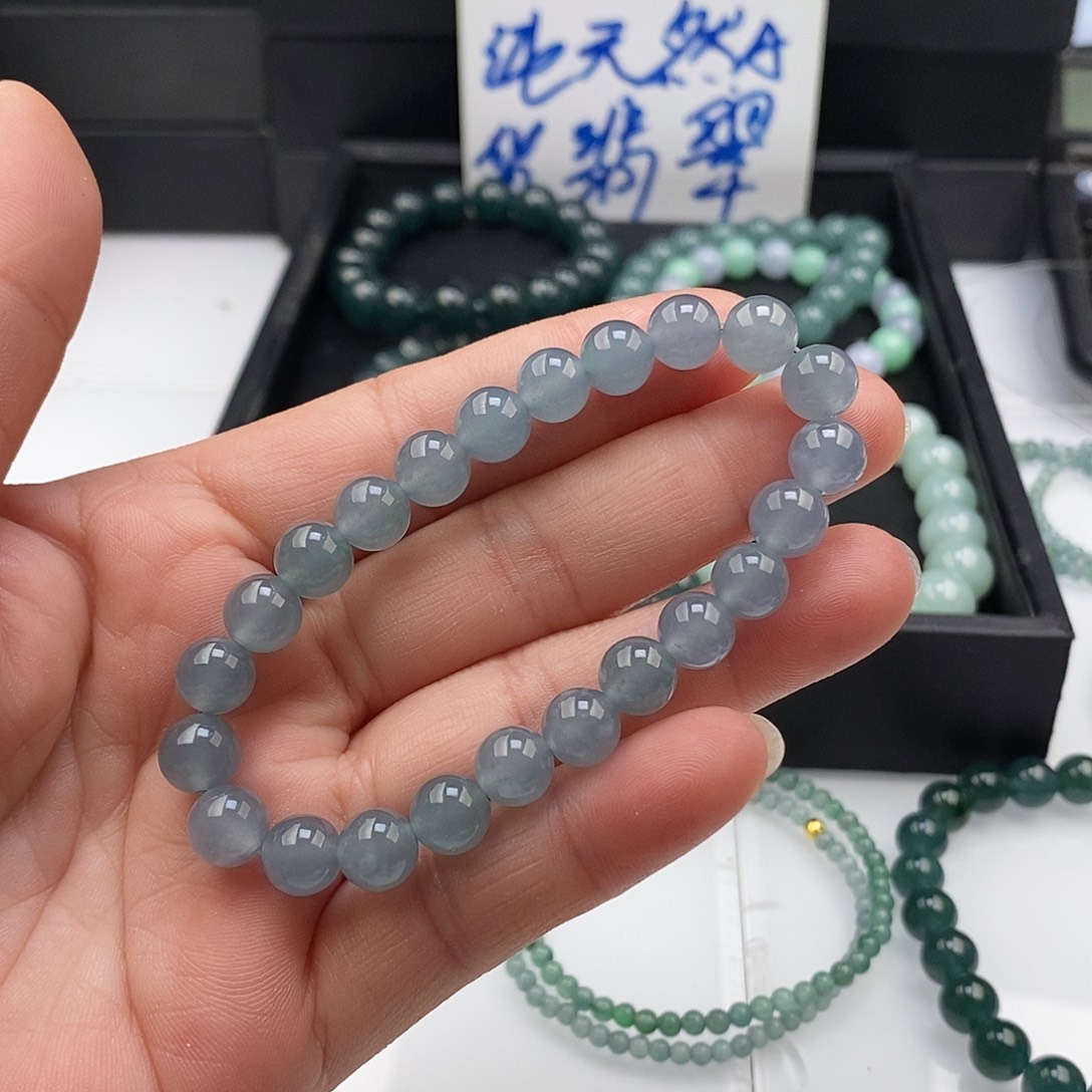 ****翡翠未镶嵌手链翡翠手串