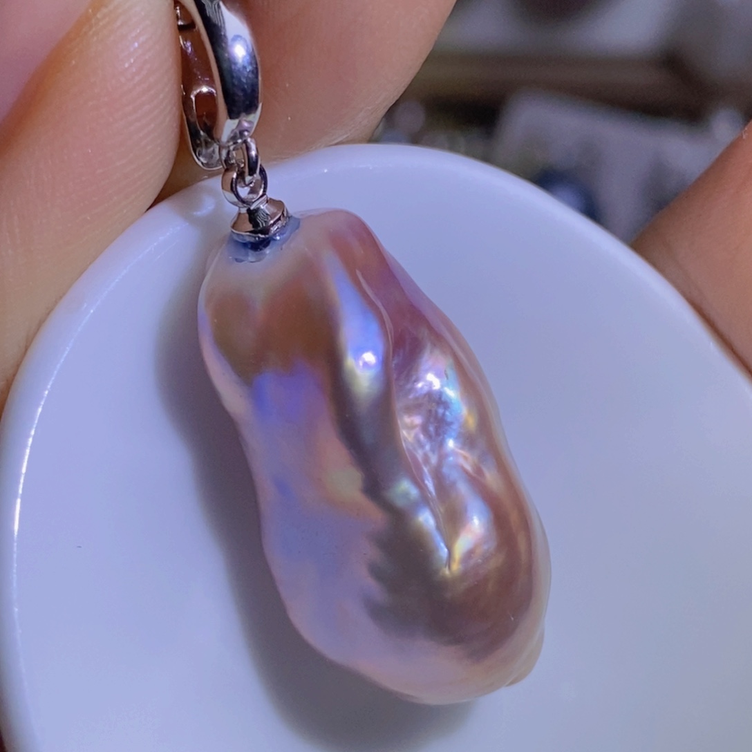 银S925镶嵌天然淡水珍珠淡水珍珠