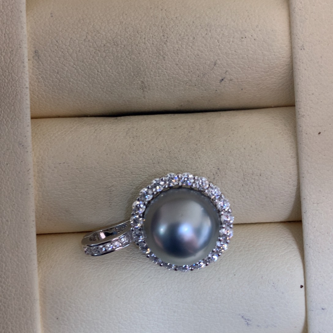 海水珍珠银S925镶嵌颈饰