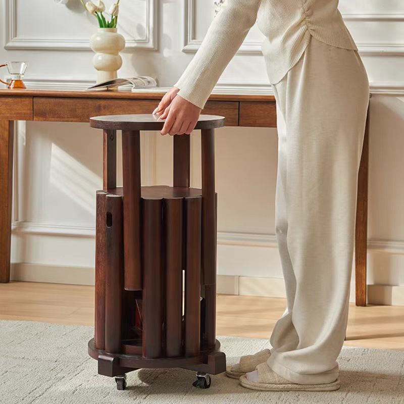 可移动四喜叠叠凳全实木橡胶木化妆餐凳茶几床头柜边几