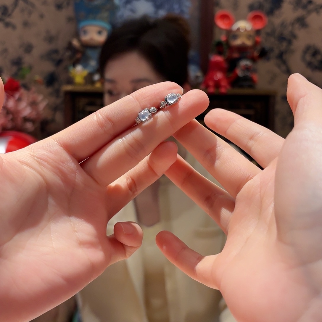 翡翠耳饰18K金镶嵌2号