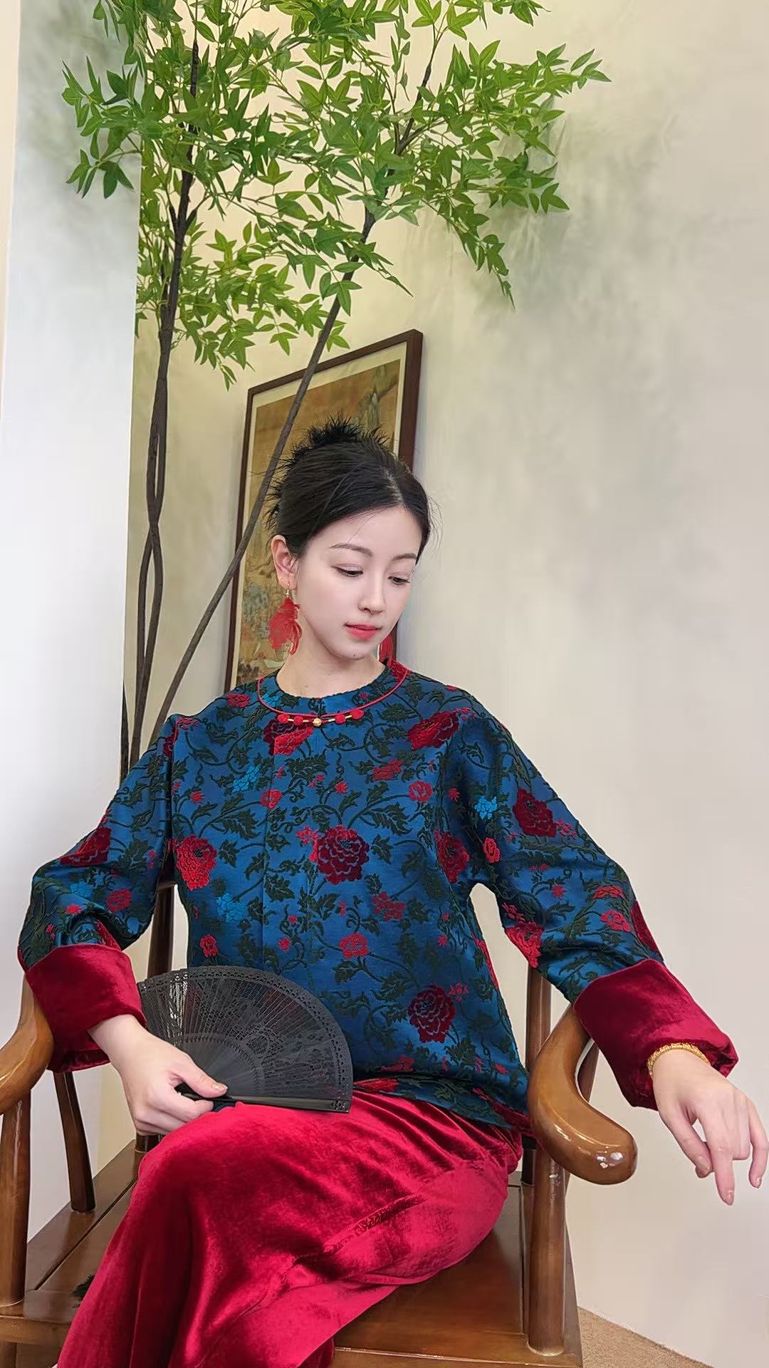 七彩缠枝莲非遗漳缎中式上衣【名家戴玲】纯手工高奢新中式