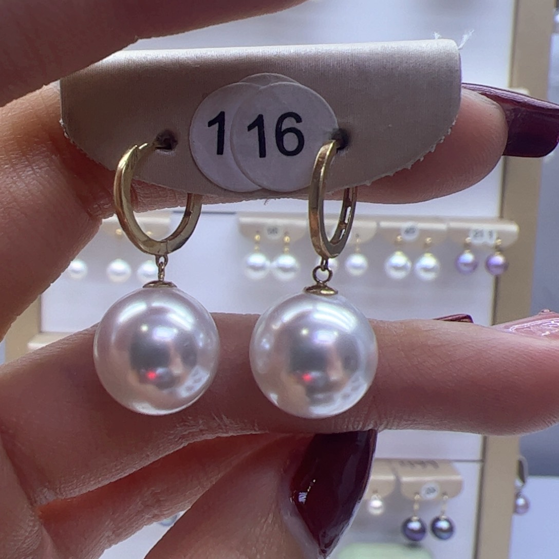 淡水珍珠耳饰18K金镶嵌