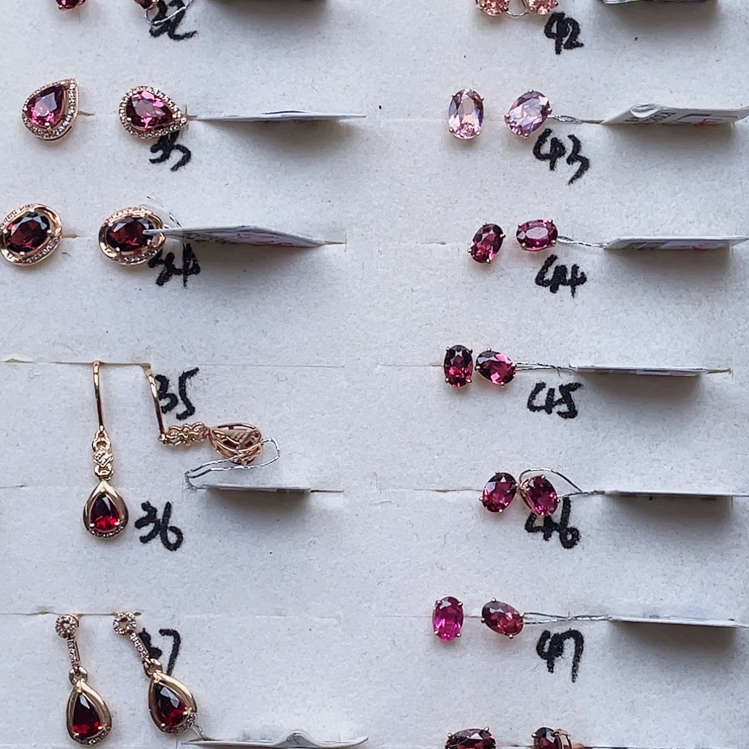 碧玺18K金镶嵌耳饰