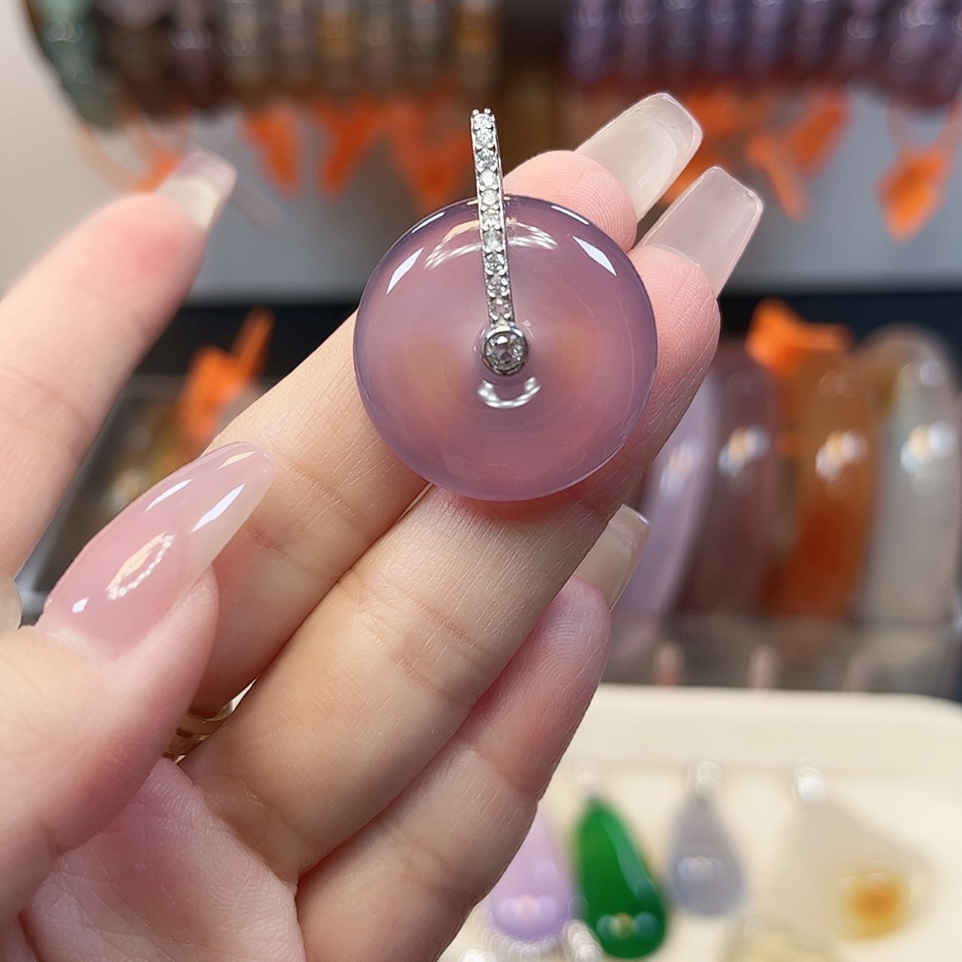 玛瑙/玉髓银S925镶嵌颈饰