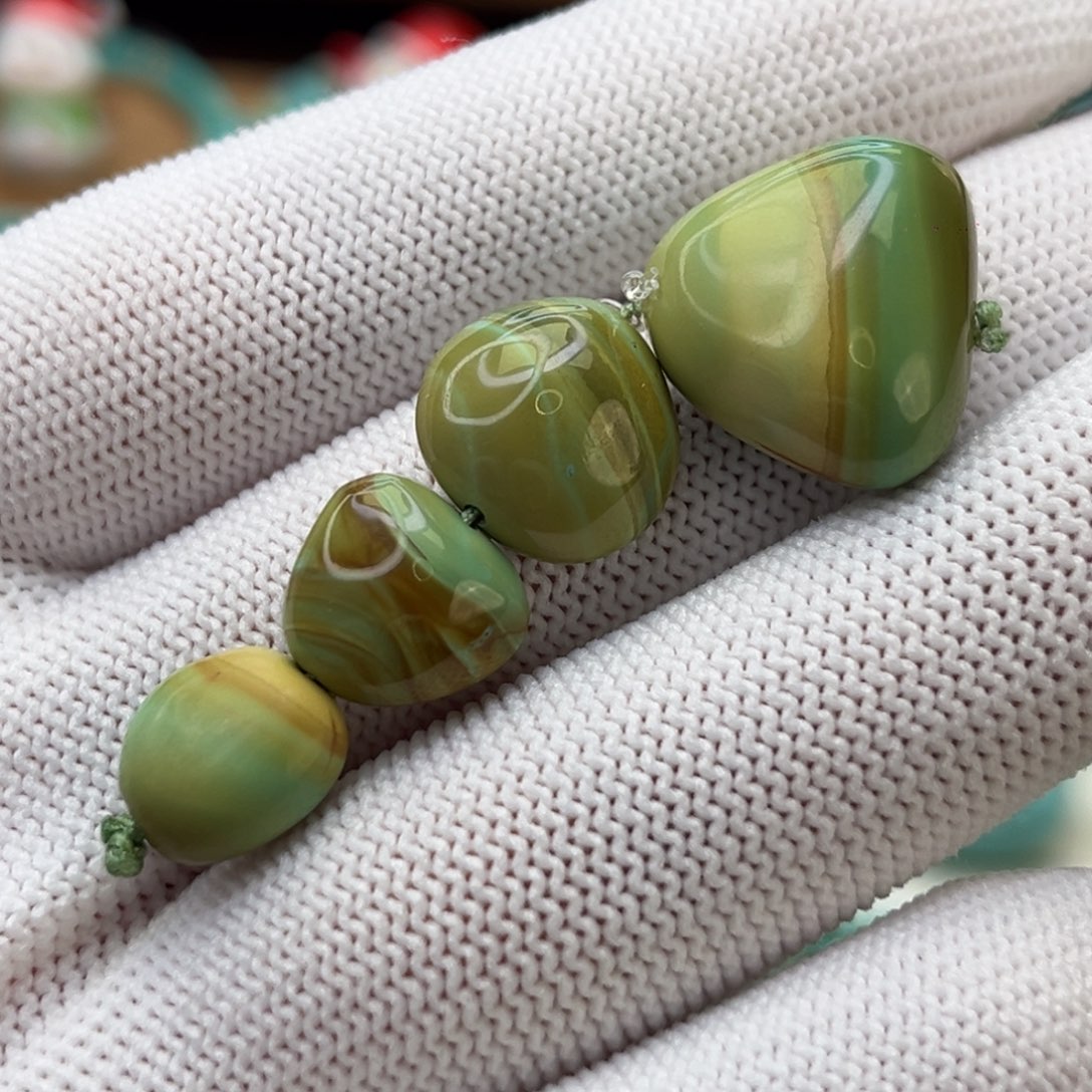 绿松石未镶嵌珠宝奇石水波纹随形