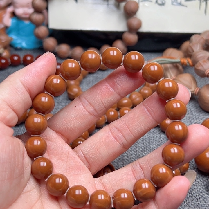 白***G橄榄核手串1.1全品超小孔