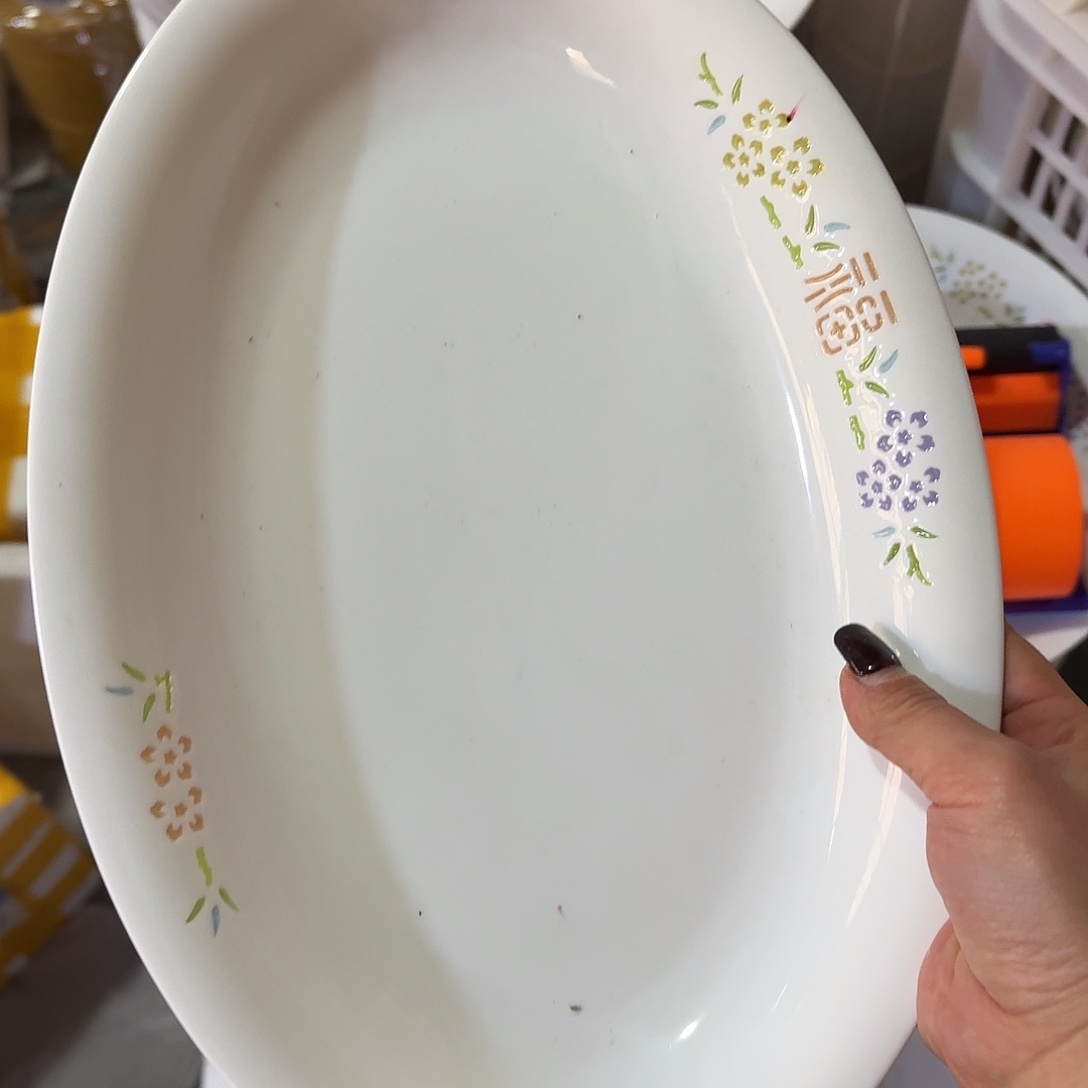 白瓷景德镇鱼盘看图微瑕一个