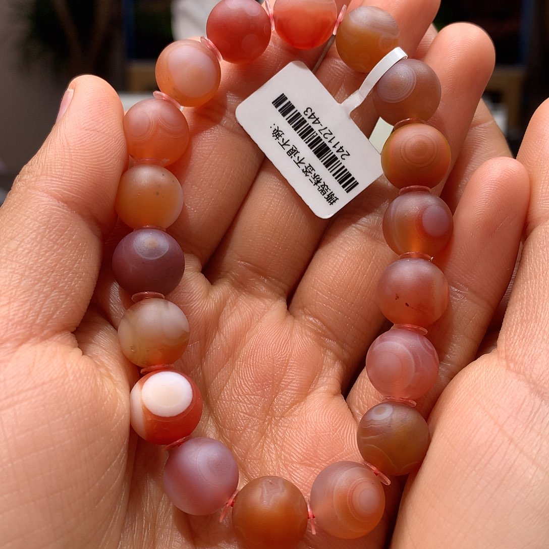 南红玛瑙11mm柔光天眼单圈手串未镶嵌