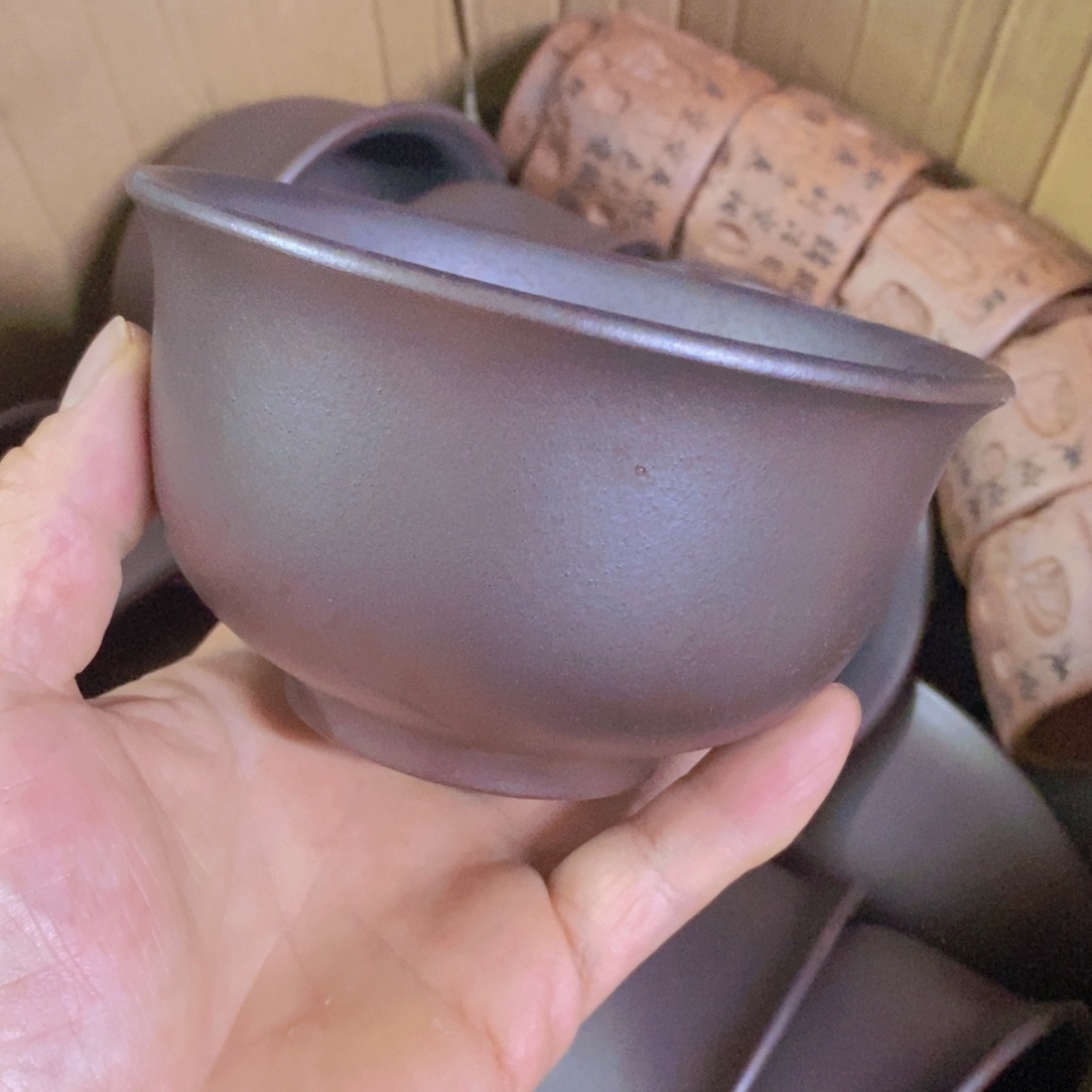 茶杯绿泥紫砂紫砂