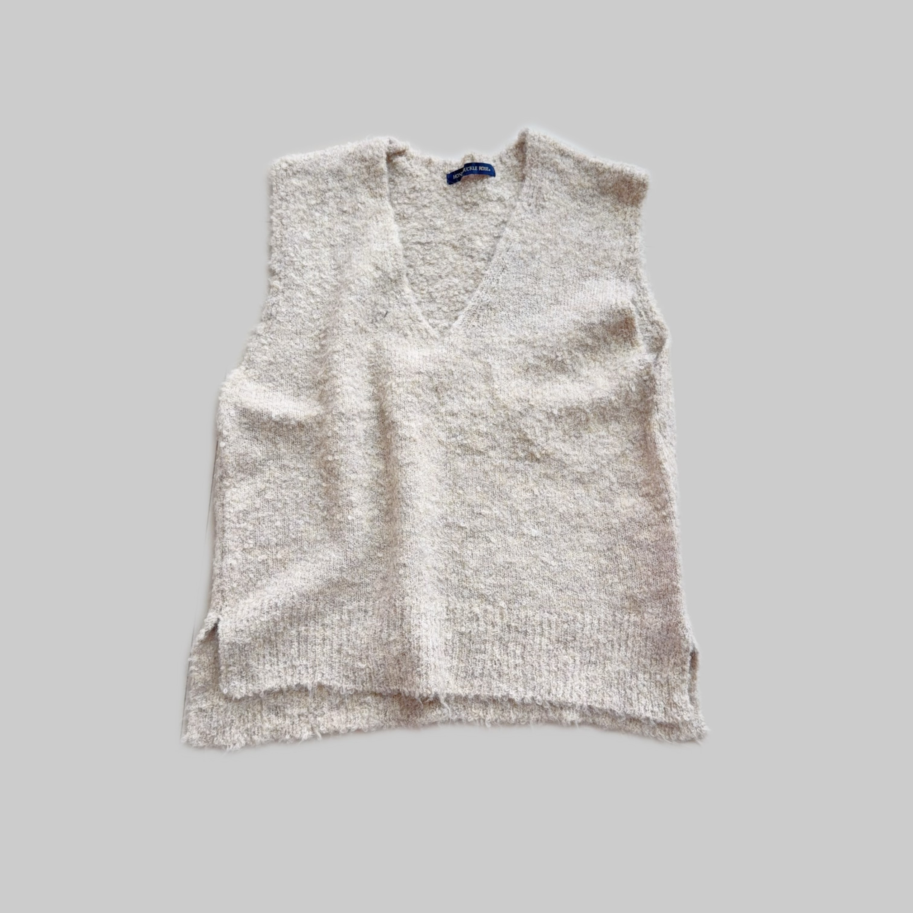 Z-3 颗粒感V领宽松休闲背心针织马甲