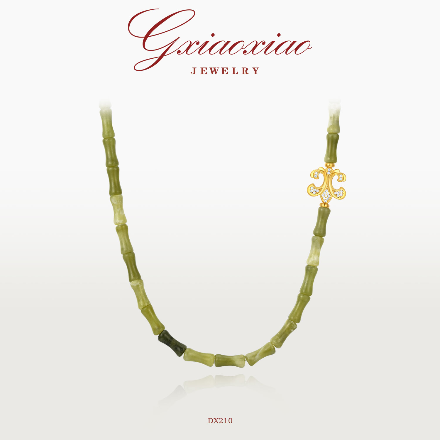 G XIAOXIAO 镀K金 高级设计师款中式复古竹节项链 DX210