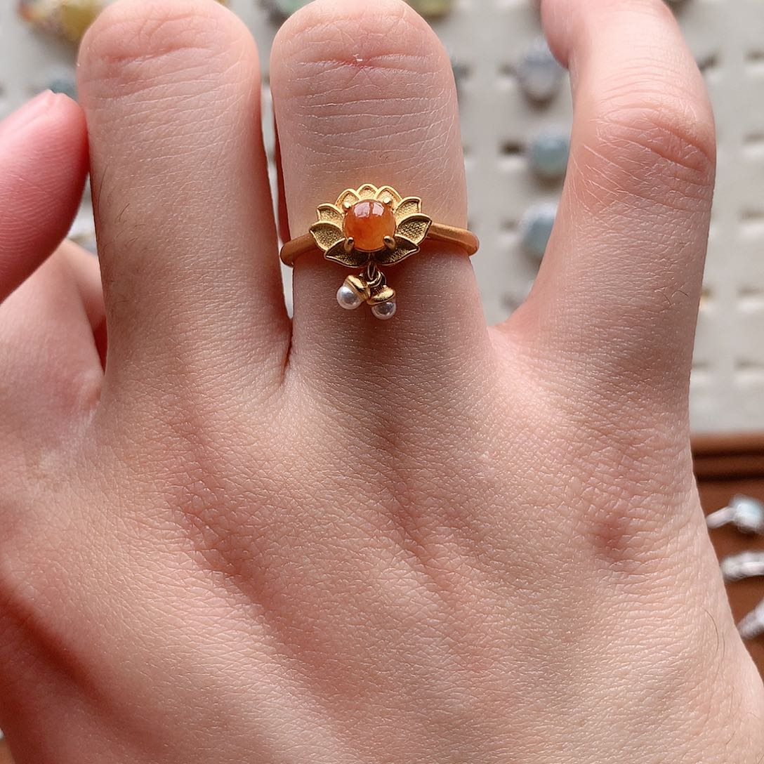 翡翠戒指银S925镶嵌0235