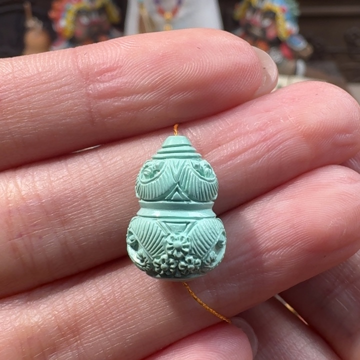瓜***瓜绿松石未镶嵌葫芦配饰