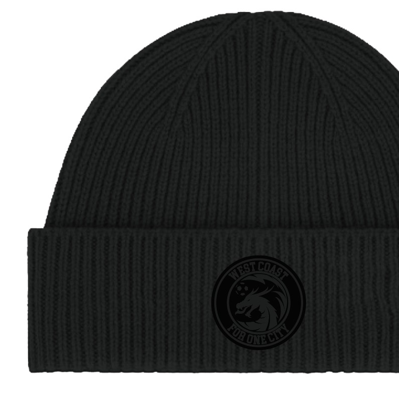 青岛西海岸足球俱乐部新款黑色针织帽12.12