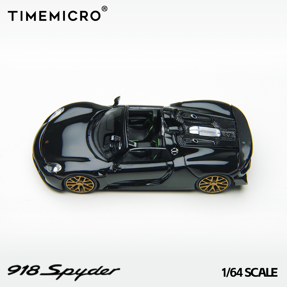 1:64Timemicro 黑金配色真合金保时捷918汽车模型