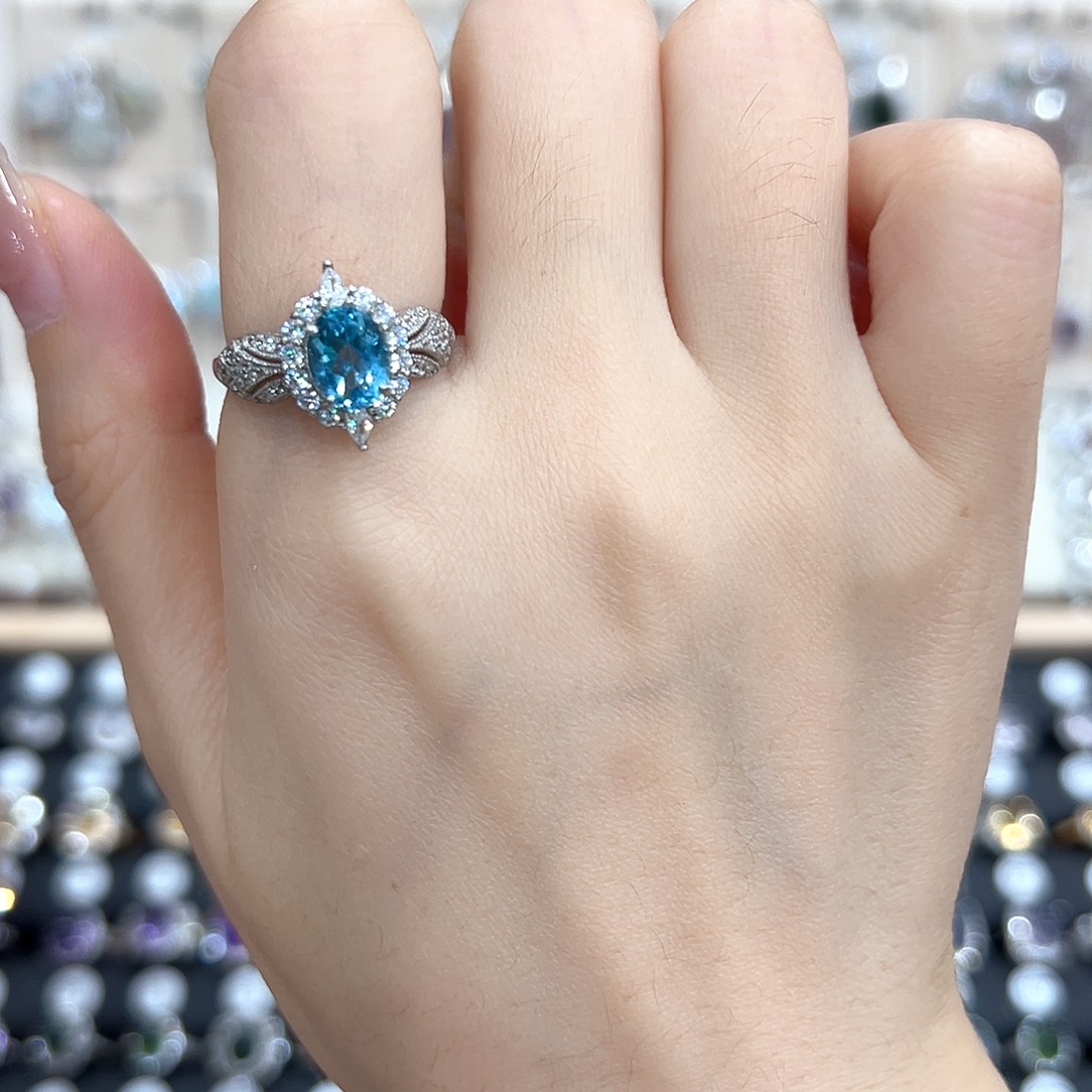 清***o戒指银S925镶嵌水晶