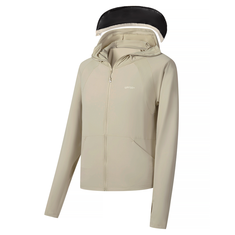 UPF50+清凉透气冰丝防晒可拆卸帽檐防紫外线皮肤防晒衣女款外穿