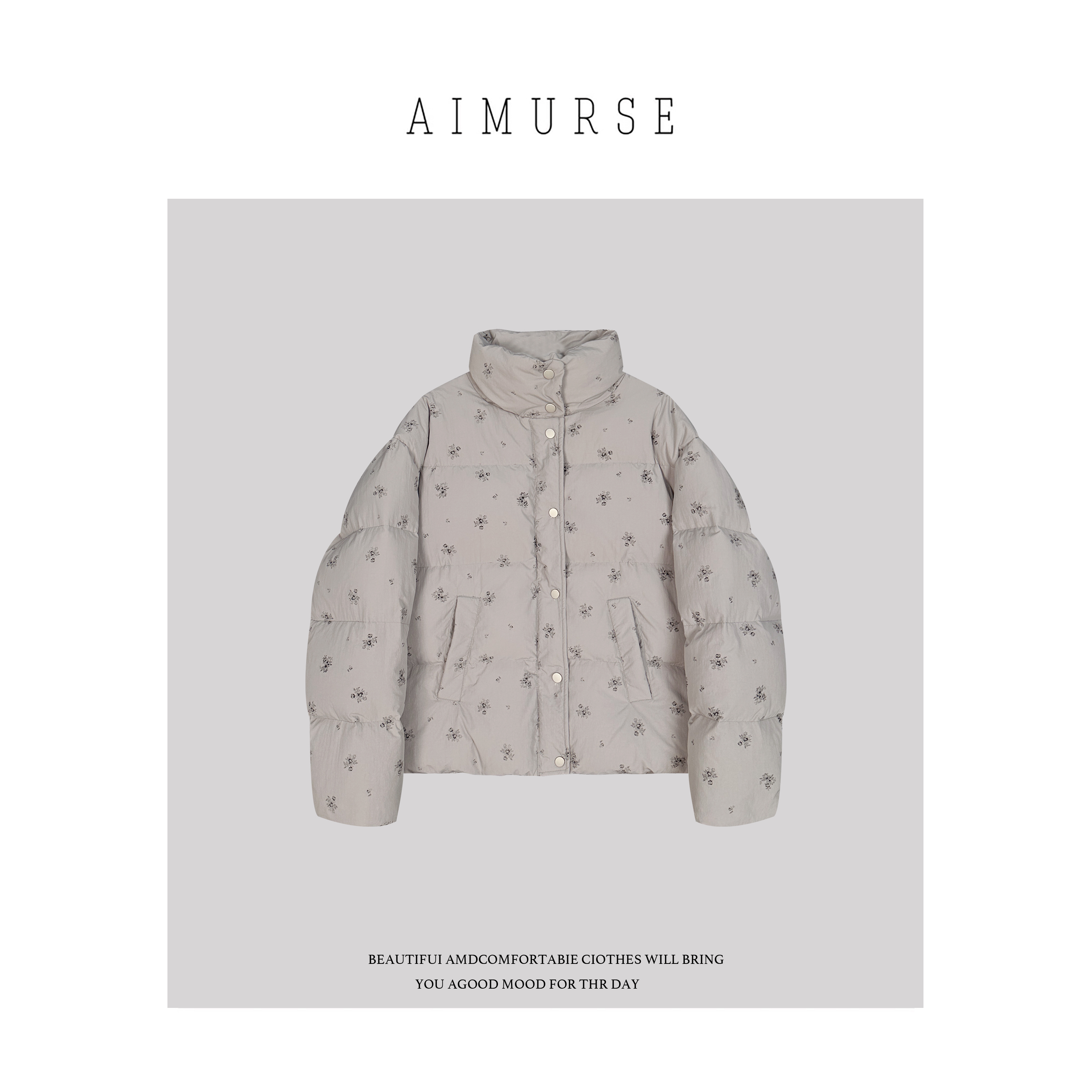 AIMURSE 【印花羽绒】小众设计师 冬季时髦保暖百搭羽绒服 AM70251