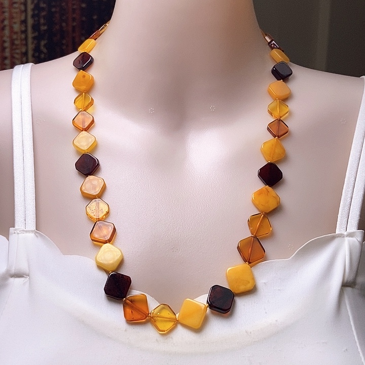 琥珀未镶嵌颈饰项链
