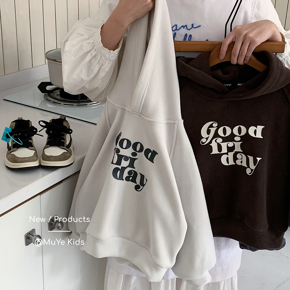 MY7291儿童加厚卫衣男童韩版加绒连帽保暖上衣