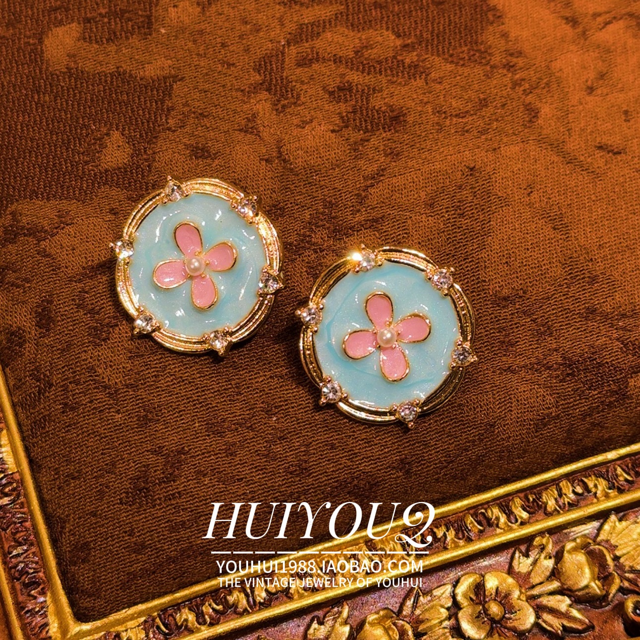 铜合金耳饰 铜合金【布丁】设计感花花耳钉291