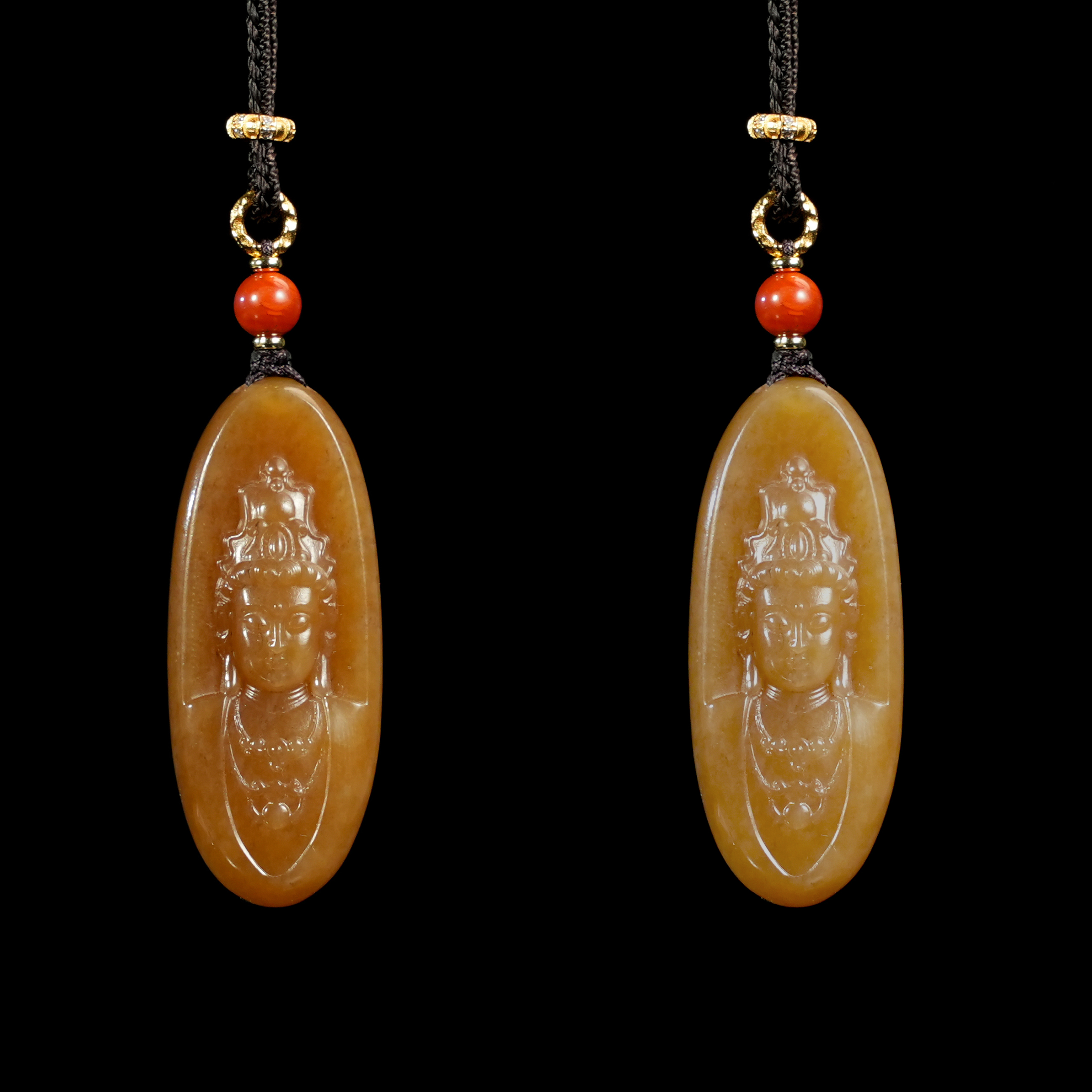 预售-新疆和田玉糖玉半身观音尺寸约45*18mm多样发发一件