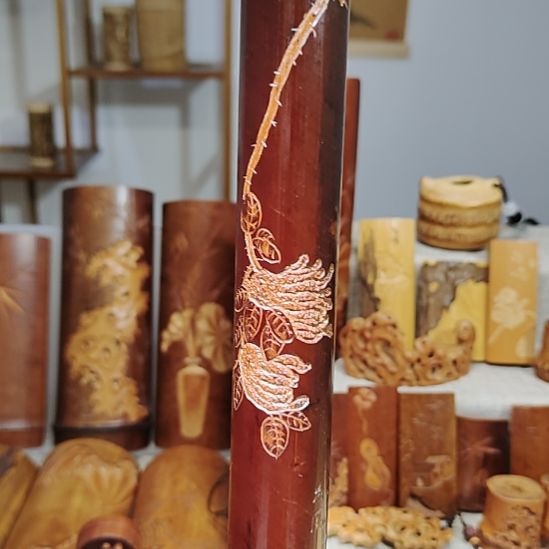 竹老煤竹佛手线香筒