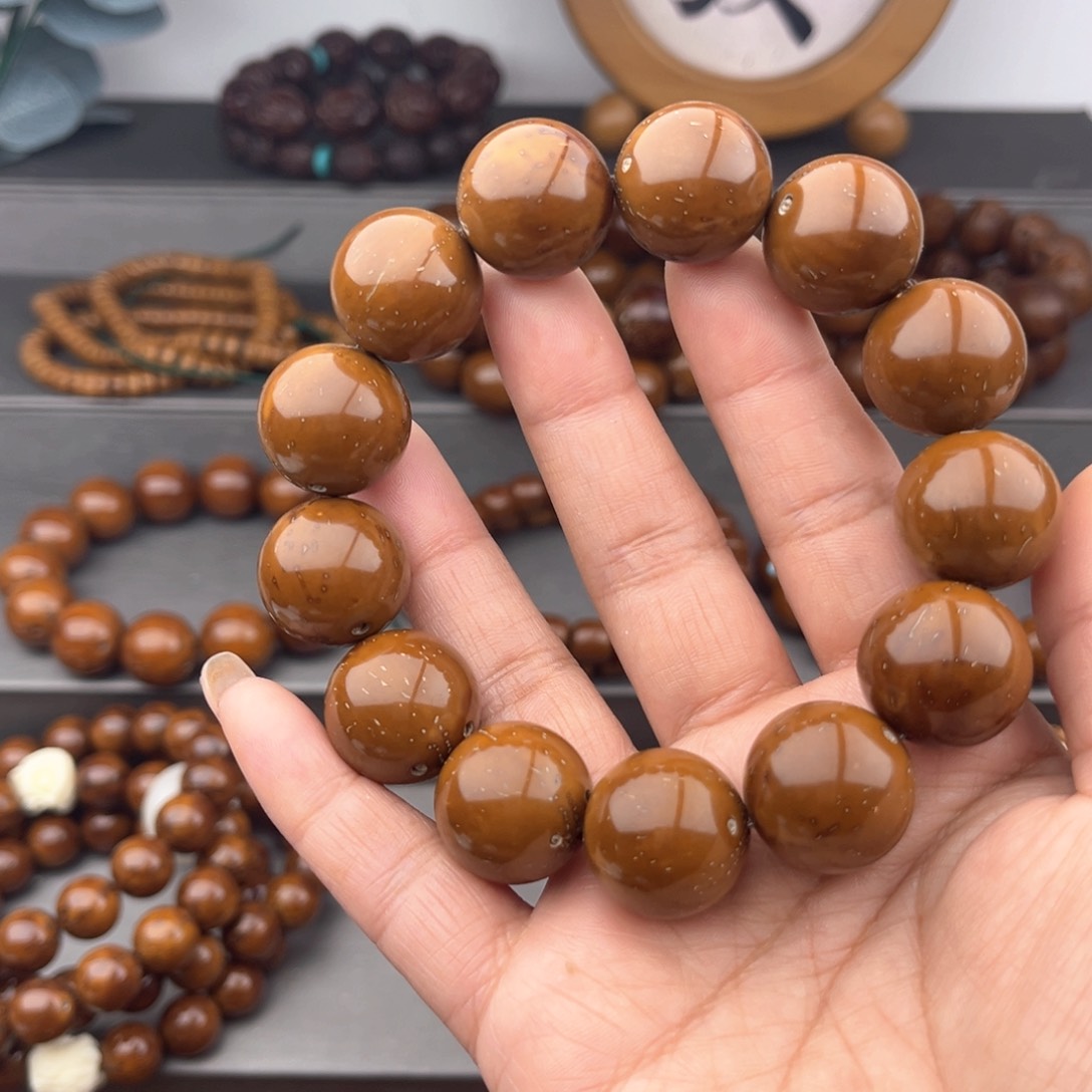 紫金鼠手串半实心光珠练手款18