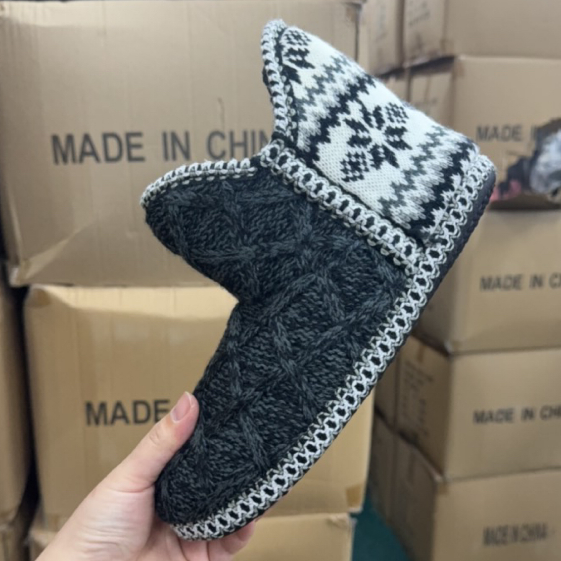 外贸针织雪地靴（脚瘦正码正拍、脚胖往大一码拍）