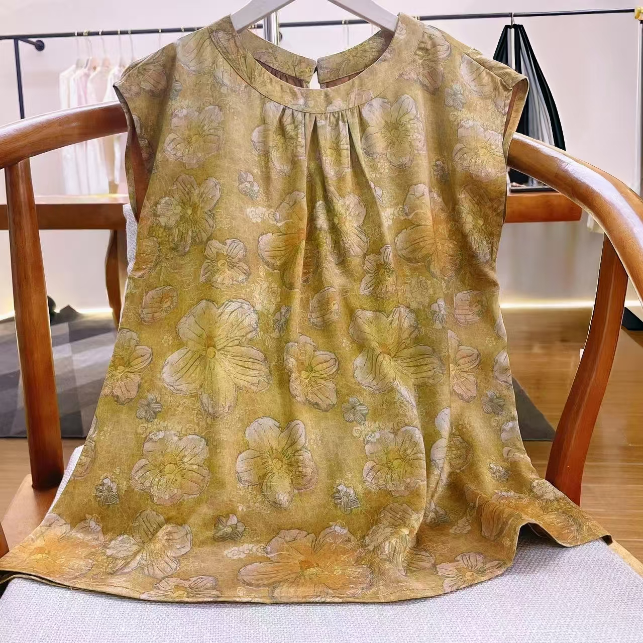 新中式国风气质提花小衫夏季新款高级感时尚百搭衬衫短袖上衣A8