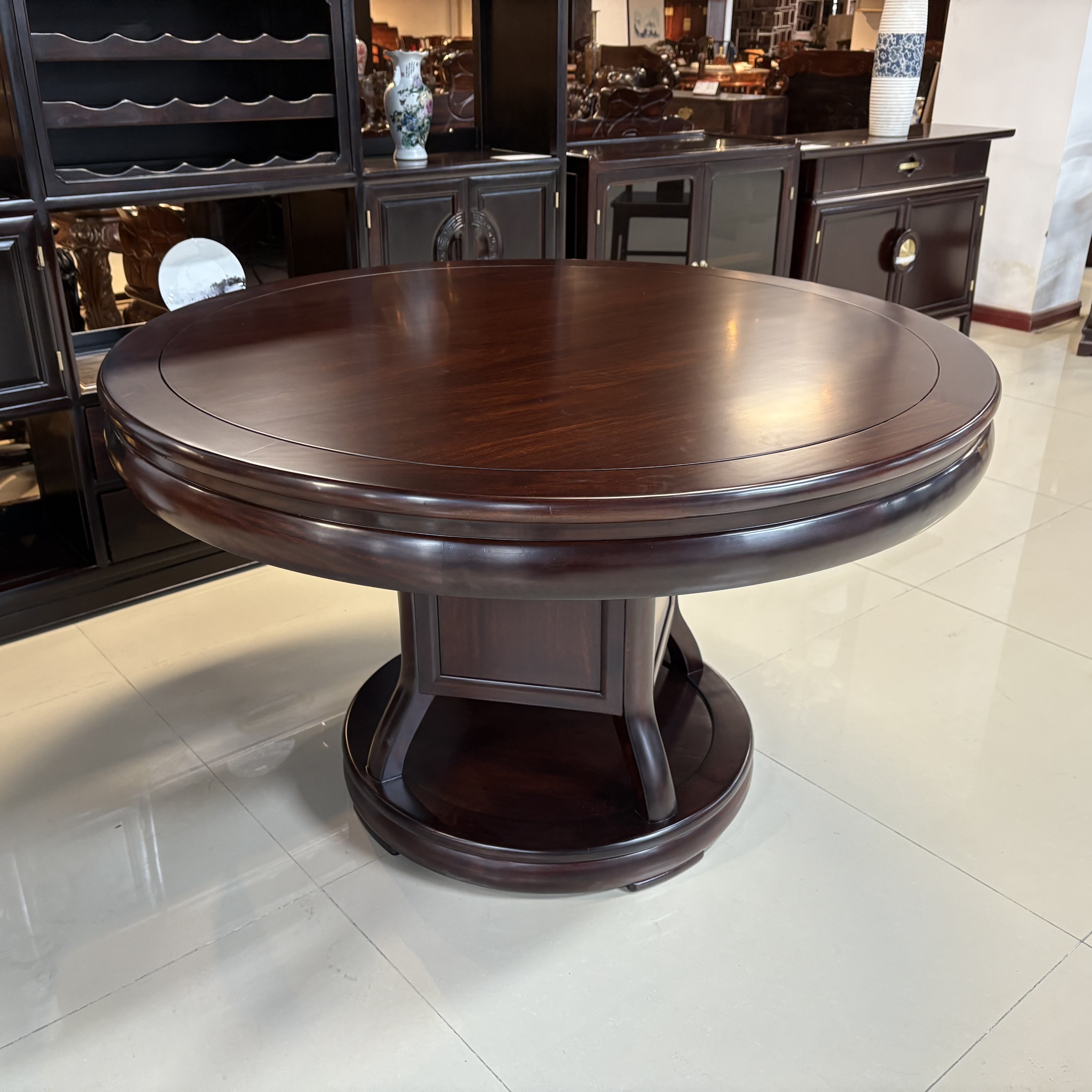 1.28圆台非洲黑家用SZ新中式圆桌新古典餐台简约家具餐厅圆形