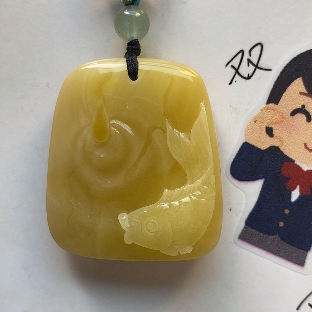 定制琥珀未镶嵌锦鲤