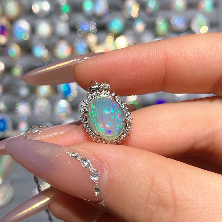 欧泊欧泊戒指t银S925镶嵌