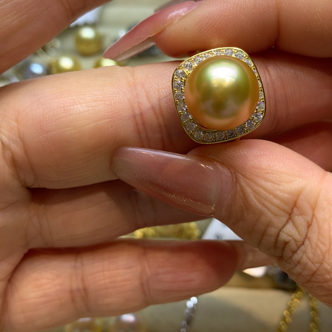 银S925镶嵌戒指海水珍珠