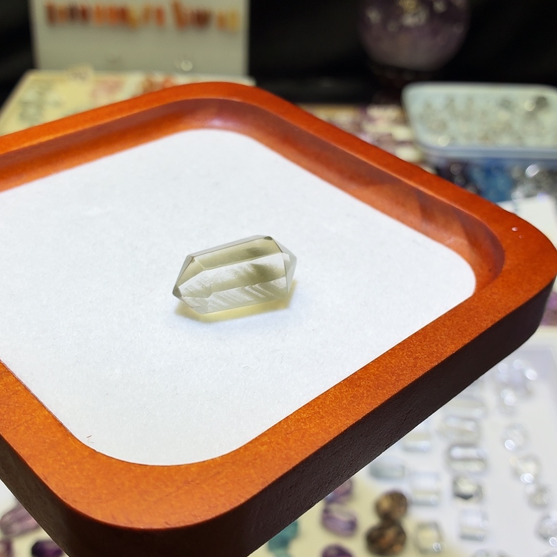 吊坠(不含链)水晶未镶嵌绿幽灵 双尖 打孔定制不退换