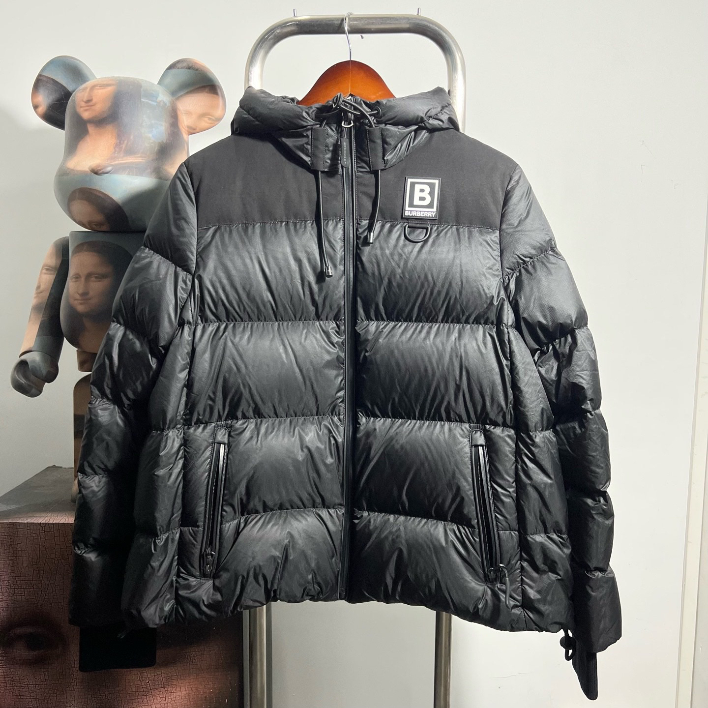 99新 BURBERRY/博柏利 橡胶logo羽绒服 T3116 L胸围58衣长65编码8