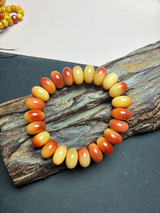 卡16 沙漠驼骨算盘珠手串纹路清晰佩戴漂亮