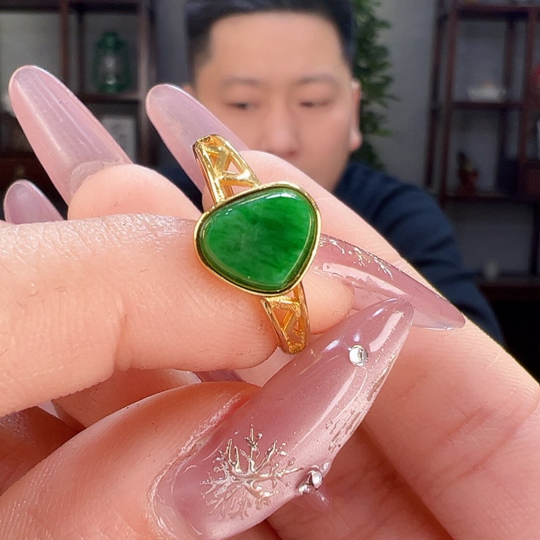 翡翠戒指银S925镶嵌戒指27